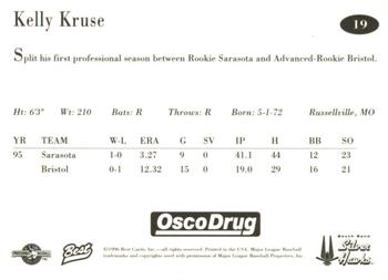 1996 Best South Bend Silver Hawks #19 Kelly Kruse Back