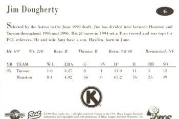 1996 Best Tucson Toros #6 Jim Dougherty Back