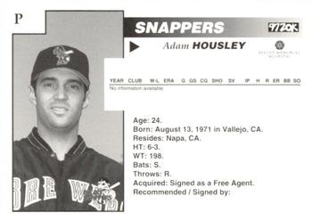 1996 Beloit Snappers #NNO Adam Housley Back