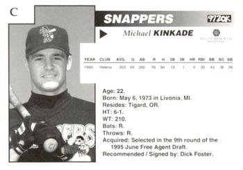 1996 Beloit Snappers #NNO Michael Kinkade Back