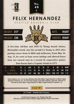 2015 Panini Diamond Kings #48 Felix Hernandez Back