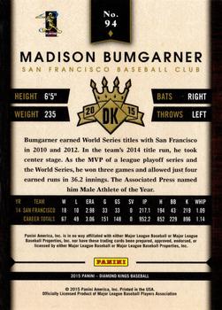 2015 Panini Diamond Kings #94 Madison Bumgarner Back