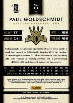 2015 Panini Diamond Kings #111 Paul Goldschmidt Back