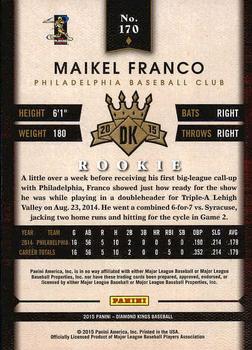 2015 Panini Diamond Kings #170 Maikel Franco Back