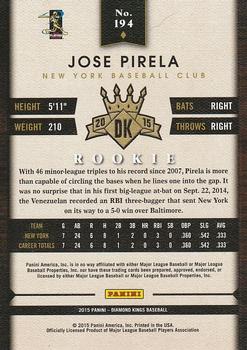 2015 Panini Diamond Kings #194 Jose Pirela Back