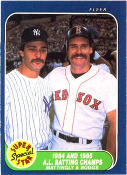 1986 Fleer #639 1984 and 1985 A.L. Batting Champs (Don Mattingly / Wade Boggs) Front