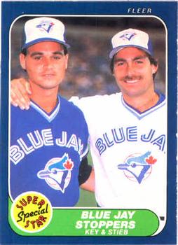 1986 Fleer #642 Blue Jay Stoppers (Jimmy Key / Dave Stieb) Front