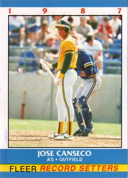 1987 Fleer Record Setters #3 Jose Canseco Front