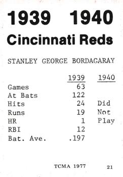 1977 TCMA 1939-40 Cincinnati Reds #21 Frenchy Bordagaray Back
