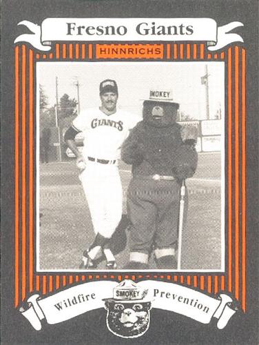 1986 Fresno Giants Smokey #13 Dave Hinnrichs Front