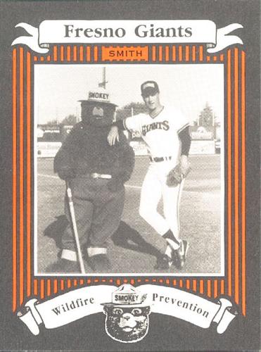 1986 Fresno Giants Smokey #17 Steve Smith Front