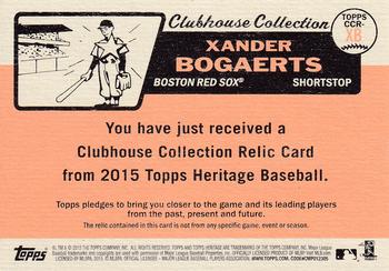 2015 Topps Heritage - Clubhouse Collection Relics #CCR-XB Xander Bogaerts Back