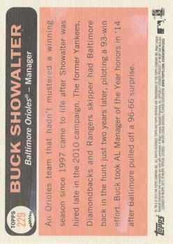 2015 Topps Heritage - Gum Stained Backs #229 Buck Showalter Back