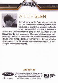 2012 MultiAd West Virginia Power #29 Willie Glen Back