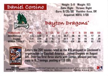 2011 Grandstand Midwest League All-Stars East Division #NNO Daniel Corcino Back