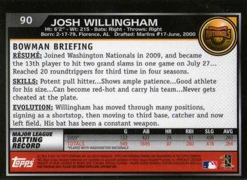 2010 Bowman Chrome #90 Josh Willingham  Back