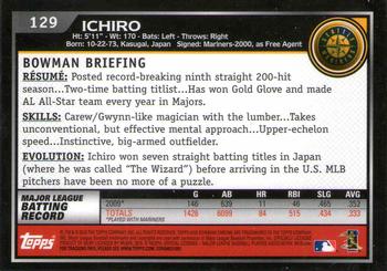 2010 Bowman Chrome #129 Ichiro Back