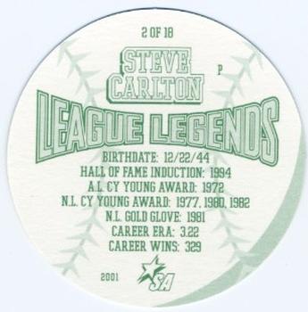 2001 King B League Legends Discs #2 Steve Carlton Back
