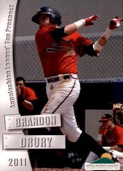 2011 Grandstand Appalachian League Top Prospects #NNO Brandon Drury Front