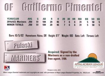 2011 Grandstand Appalachian League Top Prospects #NNO Guillermo Pimentel Back