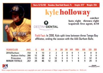 2011 Grandstand Bowling Green Hot Rods #NNO Kyle Holloway Back