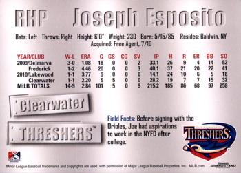 2011 Grandstand Clearwater Threshers #NNO Joseph Esposito Back