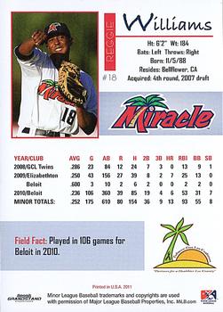2011 Grandstand Fort Myers Miracle #NNO Reggie Williams Back