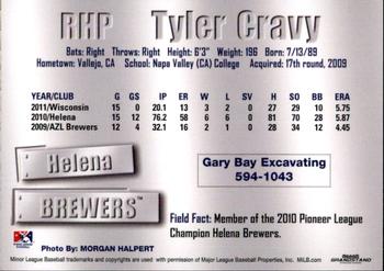 2011 Grandstand Helena Brewers #NNO Tyler Cravy Back