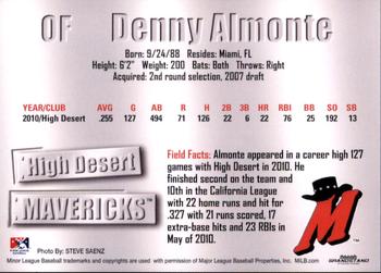 2011 Grandstand High Desert Mavericks #NNO Denny Almonte Back