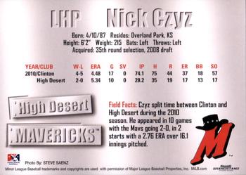 2011 Grandstand High Desert Mavericks #NNO Nick Czyz Back