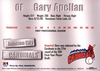 2011 Grandstand Johnson City Cardinals #NNO Gary Apelian Back