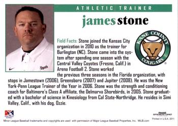 2011 Grandstand Kane County Cougars #NNO James Stone Back