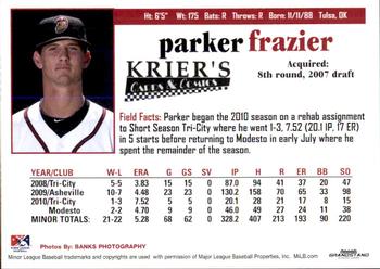2011 Grandstand Modesto Nuts #NNO Parker Frazier Back
