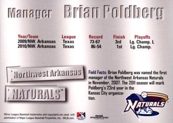 2011 Grandstand Northwest Arkansas Naturals #NNO Brian Poldberg Back