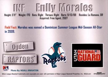 2011 Grandstand Ogden Raptors #NNO Enlly Morales Back