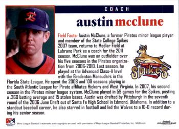 2011 Grandstand State College Spikes #NNO Austin McClune Back
