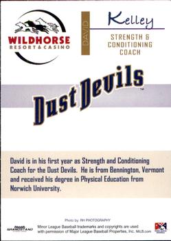 2011 Grandstand Tri-City Dust Devils #NNO David Kelley Back