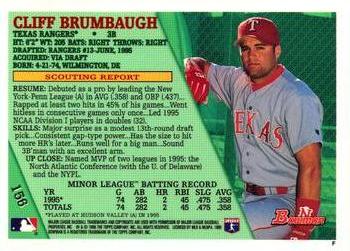 1996 Bowman - Foil #156 Cliff Brumbaugh Back