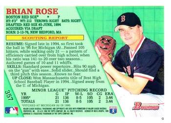 1996 Bowman - Foil #357 Brian Rose Back