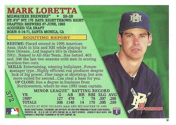1996 Bowman - Foil #372 Mark Loretta Back