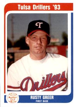 1993 Tulsa Drillers #11 Rusty Greer Front