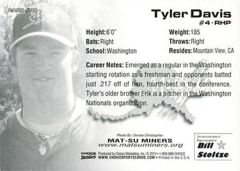 2012 Choice Mat-Su Miners #08 Tyler Davis Back
