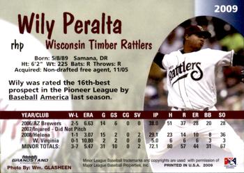 2009 Grandstand Wisconsin Timber Rattlers #NNO Wily Peralta Back