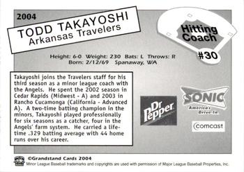 2004 Grandstand Arkansas Travelers #NNO Todd Takayoshi Back