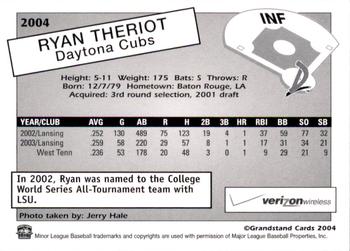2004 Grandstand Daytona Cubs #NNO Ryan Theriot Back