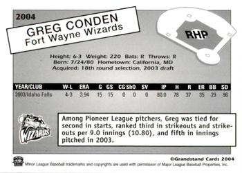 2004 Grandstand Fort Wayne Wizards #NNO Greg Conden Back