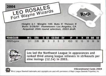 2004 Grandstand Fort Wayne Wizards #NNO Leo Rosales Back