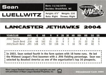 2004 Grandstand Lancaster JetHawks #NNO Sean Luellwitz Back