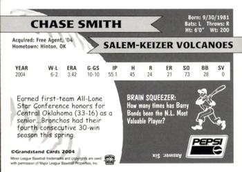 2004 Grandstand Salem-Keizer Volcanoes #26 Chase Smith Back
