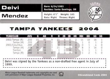 2004 Grandstand Tampa Yankees #NNO Deivi Mendez Back